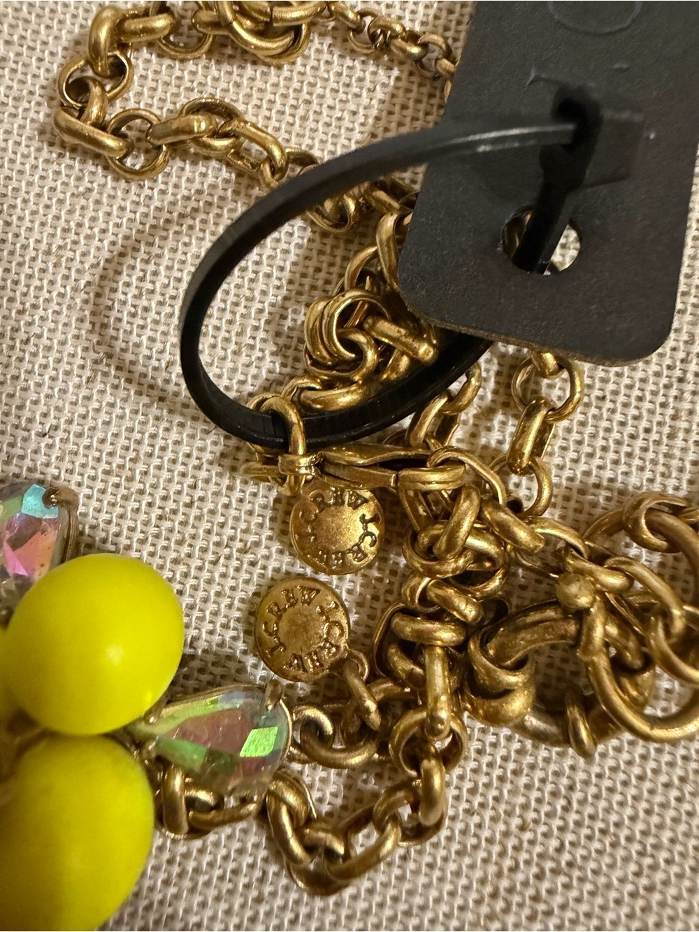 J.Crew RARE Yellow Floral Bib Statement Necklace AB Aurora Crystal Rhineston Y2K - Picture 7 of 14